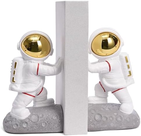 Space Decor Bookends, Fun Resin Astronaut Book Ends for Kids by Kakizzy