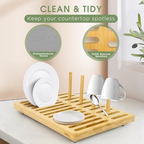 Sofort Dish Drying Mat with Dish Rack, Quick Dry Stone Drying Pad - Image 6