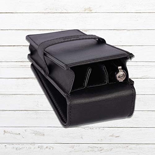 DiLoro Leather Triple Pen Case Pencil Pouch Holder for Three Fountain Ballpoint Rollerball Pens and Pencils - Image 6