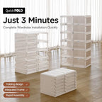 ANTBOX Foldable Shoe Rack,Shoe Organizers for Closet Plastic Shoe Storage Box Space Saving for Entryway, Large Sturdy Stackable Sneaker Cabinet Bins with Magnetic Clear Door 6 Tiers 12 Pairs - Image 4
