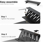 Fenge Monitor Stand Riser, Wooden & Metal Desk Shelf Organizer, Black - Image 4