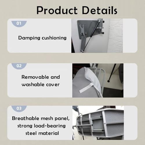 Wall-Mounted Ironing Board, Side Mount Ironing Table,for Small Spaces Laundry Rooms Apartment Wardrobes(Color 2) - Image 3