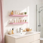 BAYKA Pink Floating Shelves 22.5in, Set of 2, Wall Mounted for Wall Decor - Image 6