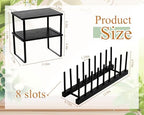 4 Pcs Kitchen Organizer Accessories Set for Cabinet, Black, 11.8 x 7.9'' - Image 2