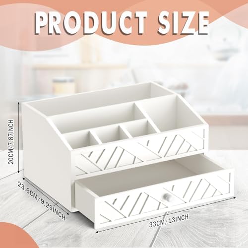 Marsui Wood Paper Plate Dispenser for Countertop, White - Image 2