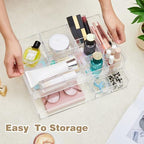 Briwooody 3 Pcs Acrylic Drawer Organizer, 13.7 x 8.7 x 2'', 8 Compartments - Image 5