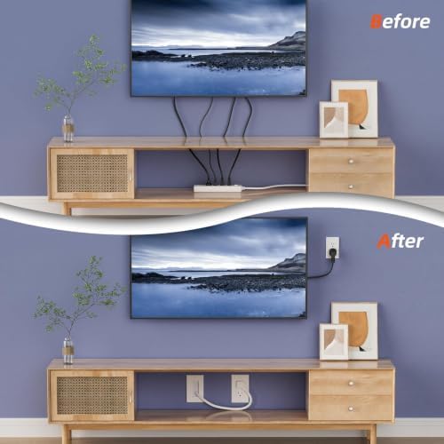 in Wall Cable Management Kit 2 AC TV Outlet Wall Kit 7.8ft Cord Power Relocation in Wall Outlet Extender for Living Room Bedroom and Home Theater - Image 2