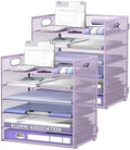 Daltack 6-Tier Paper Organizer for Desk with Handle, Purple, 2 Pack by DALTACK