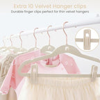 Baby Hangers, Velvet Newborn Hangers, 11 Inch, 50 Pack, Beige - Image 5