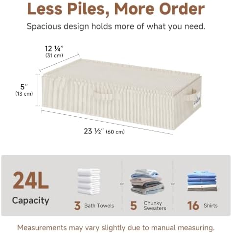 StorageWorks 5 Inch Low Profile Under Bed Clothes Storage Bins with Lids - Image 2