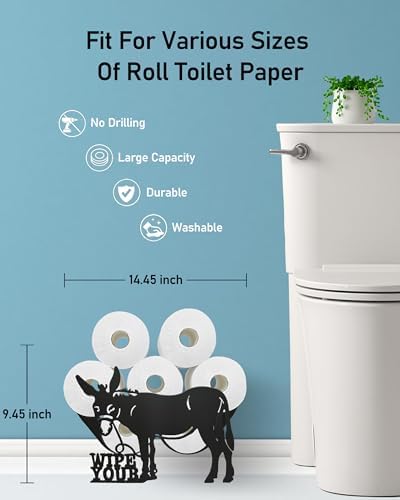 Donkey Toilet Paper Holder Stand, Decorative Toilet Paper Storage - Image 3