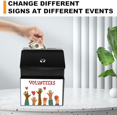 Suggestion Boxes with Magnetic Sign Holder, 2 Pack Donation Boxes - Image 5