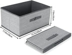 DAYARD Fabric Bins [3-Pack], Foldable Cube Baskets Storage Boxes for Shelves, Closet, Bookshelf, Nursery Organizer Containers, 16 x 11 x 8 inch Grey… - Image 5