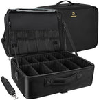 MONSTINA Extra Large Makeup Case 17 Inch Travel Makeup Train Case Professional Makeup Artist Case Nail Polish Organizer Storage Box with Two Adjustable Shoulder Strap by MONSTINA