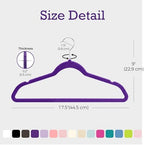 HOUSE DAY Noble-Purple Velvet Hangers 60 Pack, Non Slip Clothes Hanger - Image 5