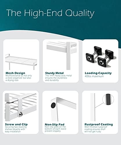 Shantton Cabinet Shelf Organizer, Pantry Shelf Rack, White 13.1x10.6x9.5 - Image 5