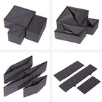 DIOMMELL 12 Pack Foldable Cloth Storage Box Closet Dresser Drawer Organizer Fabric Baskets Bins Containers Divider for Baby Clothes Underwear Bras Socks Lingerie Clothing,Dark Grey 444 - Image 3