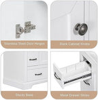 Flieks 36" Bathroom Vanity Without Sink, Cabinet Base Only, Six Drawers, Multi-Functional Drawer Divider, Adjustable Shelf, White - Image 5