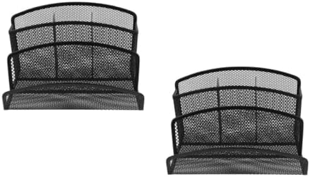 ARTIBETTER 2pcs Multi-functional Iron Mesh Desk Organizer for Efficient Filing and Desktop Storage Compact Mail Holder for Letters Receipts and Notebooks Sleek Office Supplies Organizer by ARTIBETTER