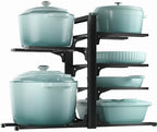 ORDORA Pots and Pans Organizer Under Cabinet 13.8", 6-Tier Adjustable Rack by ORDORA