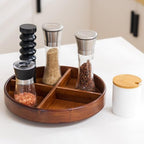 Bamboo Lazy Susan, 12'' Turntable Organizer with Removable Dividers - Image 2