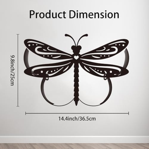WADORN Funny Dragonfly Metal Toilet Paper Holder, Black Dragonfly Decorative Metal Toilet Paper Storage for Extra 8 Rolls Funny Freestanding Insect Wall Mounted Organizer for Restroom Bathroom Home - Image 2