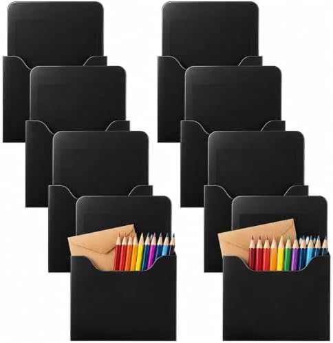 Gilprop 8 Pack Magnetic File Folder Holder for Whiteboard Classroom Storage by Gilprop