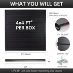 FRAYSCENT Slat Wall Paneling Garage Wall Organizer, Slatwall Panels Garage Tool Organizer Wall Mount Garage Slat Wall Storage Systems, Slat Board PVC Wall Panels Garage Storage (Black, 4ftx4ft) - Image 3