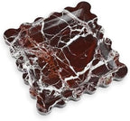 Scalloped Square Marble Decorative Tray, Natural Stone Vanity & Jewelry Tray, Trinket Organizer for Ring, Key, Dresser, Nightstand, Bathroom Counter & Kitchen Sink(Rosso Lepanto) by Unknown