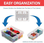 Akro-Mils 44-Drawer Plastic Storage Cabinet, 20" W x 6" D x 16" H, Red - Image 5