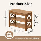 Bamworld Shoe Rack Bench with Storage 3 Tier Bamboo Shoe Bench Entryway Rustic Entryway Bench (X-Brown, 23.6 Inch - Image 2