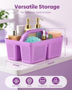 Portable Shower Caddy with Handle - 4 PCS, BPA-free, Light Purple - Image 4