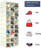 Libeder 30 Section Hanging Shoe Organizer & Storage for Closet, Beige - Image 5