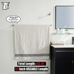 JQK Bath Towel Bar, 33 Inch 304 Stainless Steel Thicken 0.8mm Single Towel Rack for Bathroom, Towel Holder Brushed Steel Wall Mount, Useable Length 30 Inch 2 Pack, TB110L30-BN-P2 - Image 3
