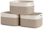 OrganiHaus Cotton Rope Baskets for Shelves, Set of 3, 15x9x10 by OrganiHaus
