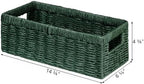Vagusicc Wicker Storage Basket, Paper Rope Wicker Baskets with Handles, Toilet Paper Basket for Toilet Tank Top, Small Wicker Baskets for Organizing Shelves, 2-Pack, Green - Image 2