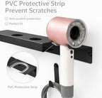 Hair Dryer Holder Wall Mount for Dyson, Blow Dryer Holder Compatible with Dyson Accessories, Stainless Steel Hair Dryer Stand Holds Up to 5 Attachments, Bathroom, Black - Image 2