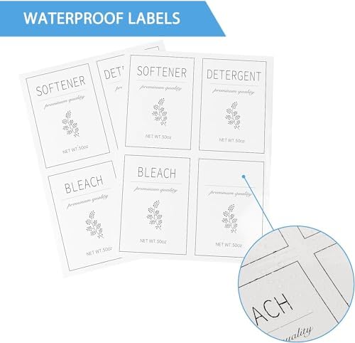 Glass Laundry Detergent Dispenser with Labels & Handles, 2 Pack - Image 3