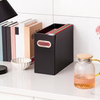 Jutom File Organizer Box Cardboard with Handle Collapsible, Black - Image 5