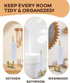 16.5" Golden Frog Paper Towel Holder for Bathroom & Kitchen - Whimsical Cast Iron Free Standing Paper Roll Holder, Decorative Toilet Paper Stand with Weighted Base - Image 4