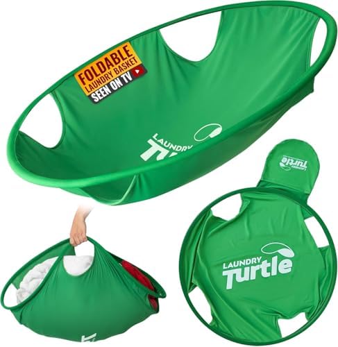 Laundry Turtle Collapsible Laundry Basket for Washer & Dryer (Green, Small) by LaundryTurtle