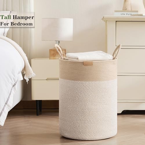 Boho Hamper Tall Woven Laundry Basket 80L Large - Image 2