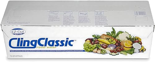 Cling Classic Plastic Wrap 18 in x 2000 ft Food Stretch Film Roll Clear ZipSafe Blade Cutter Easy to Cut Dispenser PVC BPA-Free Microwave & Freezer Safe Seal Home Commercial Use (18" x 2000') - Image 4
