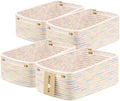 MiniArk Small Storage Baskets for Organizing | Closet Organizer Bins | Shelf Toy Basket | Woven Rope Baskets | Cube Decorative Box | Shallow Basket | 13x8.5x5.1” | 4 Packs Rainbow by MiniArkStorageBasketsHome
