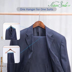 Nature Smile Luxury Wooden Suit Hangers 6 Pack Wood Coat Hangers Jacket Outerwear Shirt Hangers,with Extra-Wide Shoulder, 360 Degree Swivel Hooks & Anti-Slip Bar with Screw(Retro Color) - Image 7