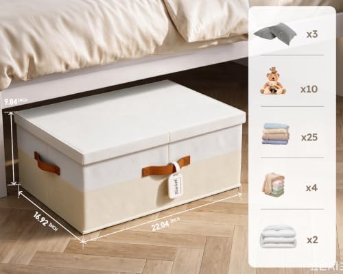 Homsorout Extra Large Storage Bins - Blanket Fabric Storage Boxes with Lids - Image 3