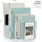 SANRUI Acrylic Magazine Holder Desk Organizer Workspace Sorter Clear 3 Slot - Image 3