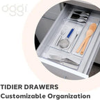 Oggi Clear Drawer Organizer - 6.25" X 15.75" (Set of 6) - Ideal for Organizing Kitchen Drawers, Office, Desk, Silverware, Kitchen Utensils, Cosmetics and Bathrooms - Image 6