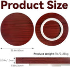 23.6 Inch Wood Lazy Susan for Tabletop, Large Lazy Susan (Walnut Color) - Image 2