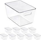 Sorbus Clear Storage Bins with Lids for Kitchen (Large, 10 Pack) by Sorbus